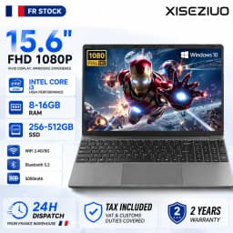 Brand New 15.6" Laptop Computer Intel Core i3-6100U 8GB 16GB RAM 256GB 512GB SSD Notebook Windows 10 Pro FHD IPS 1920x1080 Screen WiFi 5 Bluetooth 5.2 Business Office Laptop Backlit Keyboard Lightweight Portable PC with Keyboard Cover Multilingual systems