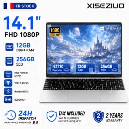 Ultra Slim Brand New PC 14.1'' Laptop Computer N3710 Quad Core 12GB RAM 256GB SSD Windows 10 Pro Notebook PC FHD 1080P Display Ultra Thin Portable Laptop WiFi Bluetooth 5.2 Webcam Computer for Student Business Office Home Use Lightweight Laptop PC