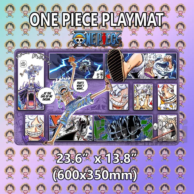 Boardgame- One Piece OPCG Luffy Playmat with Stitched Edges Custom One Piece Mouse Pad Desk Accessories for Gamers Desk Mat