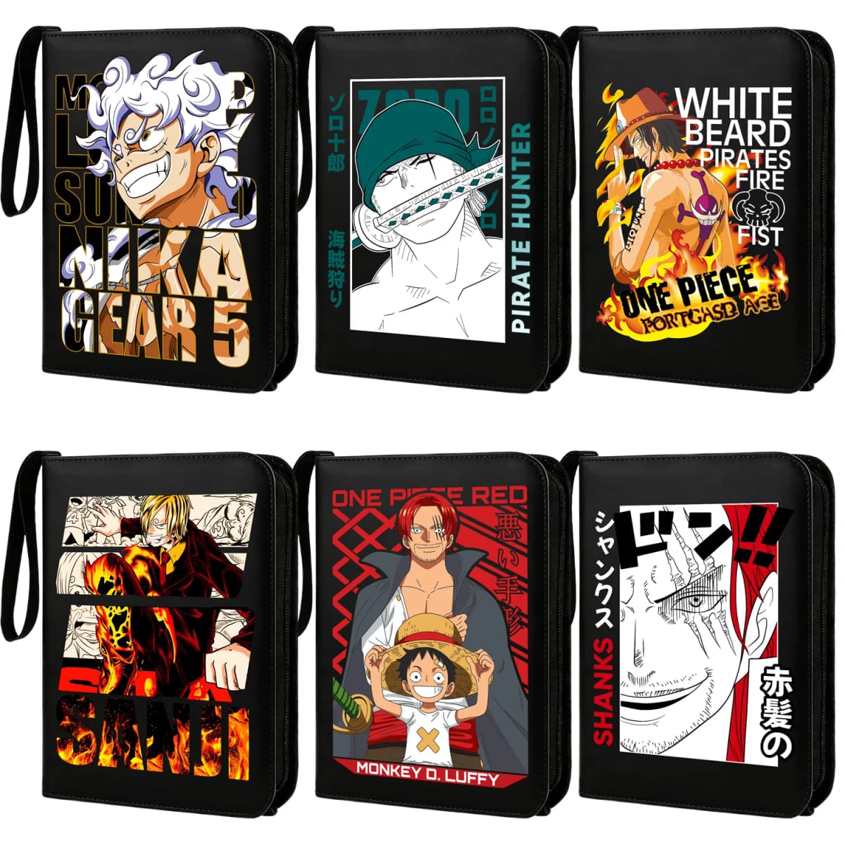 400pcs ONE PIECE Card Album Anime Collectible Book Binder 4 Card Slot Collectible Game Cards Binder Holder Zipper Gifts Toys