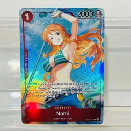 One Piece Nami OP01-016 R Card English Version Holographic Texture Cards Perfect Condition DIY Premium Anime Collection Card
