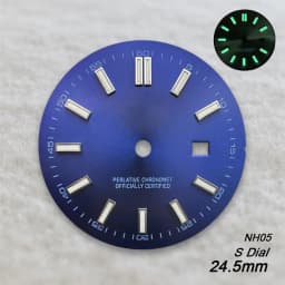 24.5mm S Logo Sunray Dial Fit NH05 Japan Movement Green Luminous High Quality Watch Modification Accessories