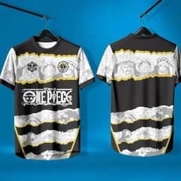 Bandai One Piece New Anime Luffy Summer Jersey T-shirt 3D Adult and Children's Multifunctional Top