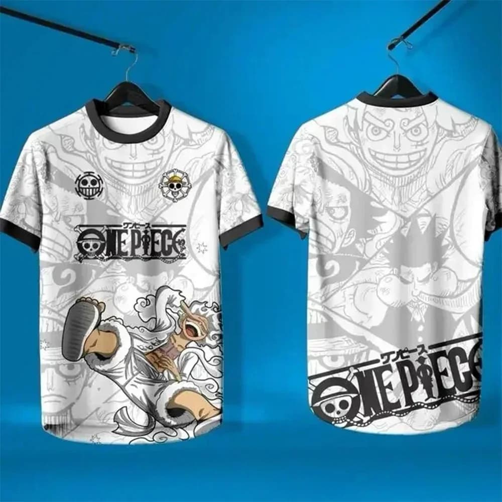 Bandai One Piece New Anime Luffy Summer Jersey T-shirt 3D Adult and Children's Multifunctional Top