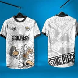 Bandai One Piece New Anime Luffy Summer Jersey T-shirt 3D Adult and Children's Multifunctional Top