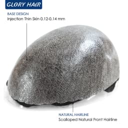 0.12-0.14mm Injected Male Hair Prosthesis Injection Thin Skin Toupee Man Wigs Human Hair Men's Capillary Prothesis For Hair Loss