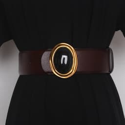 Women's Runway Fashion Double Side Genuine Leather Cummerbunds Female Dress Corsets Waistband Belts Decoration Wide Belt TB1075