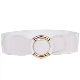 Women's Elastic Belt Corset Women Waist Belts Trend Gold Circle Buckle Waistband High Quality Stretch Wide Black Belt DT072