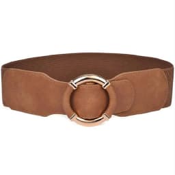 Women's Elastic Belt Corset Women Waist Belts Trend Gold Circle Buckle Waistband High Quality Stretch Wide Black Belt DT072