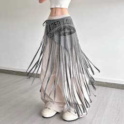 2025 European and American Summer Cross-border New Tassel Simple Letter Slim Fashion Casual Versatile Waist Decoration Women