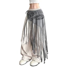 2025 European and American Summer Cross-border New Tassel Simple Letter Slim Fashion Casual Versatile Waist Decoration Women