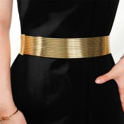 Gold Waist Belt Ladies Fashion Golden Buttoning Belt Dress Shirt Tight Waistband Fashion Accessory for Women