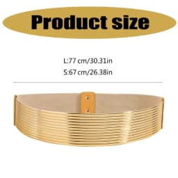 Gold Waist Belt Ladies Fashion Golden Buttoning Belt Dress Shirt Tight Waistband Fashion Accessory for Women