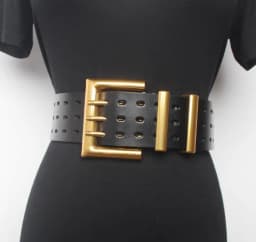 Women's Runway Fashion Genuine Leather Gold Buckle Cummerbunds Female Dress Corsets Waistband Belts Decoration Wide Belt R1520