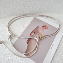 Women Knot Rope Belt PU Leather Thin Long Belts For Female Sweater Coat Decorative Waistband