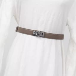 Women's Vintage Gold Buckle Genuine Leather Cummerbunds Female Dress Corsets Waistband Belts Decoration Narrow Belt R467