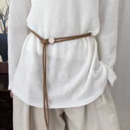 Fashion Solid Color Leather Rope Simple Sweater Coat Decorative Free Size Thin Long Belt Ladies Knot Waist Chain