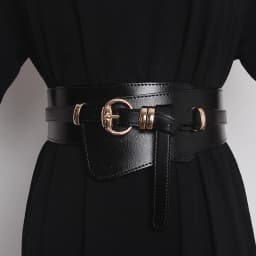 Women's Runway Fashion Genuine Leather Cummerbunds Female Dress Corsets Waistband Belts Decoration Wide Belt TB2034