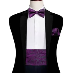 Barry.Wang Champagne Cummerbund Men Silk Floral Jacquard Bowtie Pocket Square Cufflinks Sets Wedding Party Gifts Designer 1037