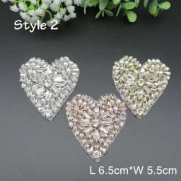 JLZXSY Handmade Custom Crystal Bridal Applique Iron on Hot Fix Rhinestone Applique Patch DIY for Wedding Dress Cloth Accessories