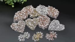 JLZXSY Handmade Custom Crystal Bridal Applique Iron on Hot Fix Rhinestone Applique Patch DIY for Wedding Dress Cloth Accessories