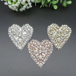 JLZXSY Handmade Custom Crystal Bridal Applique Iron on Hot Fix Rhinestone Applique Patch DIY for Wedding Dress Cloth Accessories