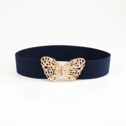 Fashion Butterfly Elastic Waistband Elegant Cummerbund Women Dress Buckle Belt Strap Waist