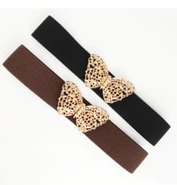 Fashion Butterfly Elastic Waistband Elegant Cummerbund Women Dress Buckle Belt Strap Waist