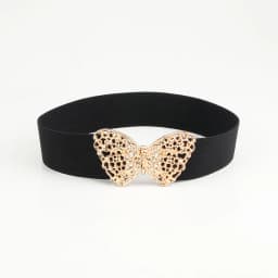 Fashion Butterfly Elastic Waistband Elegant Cummerbund Women Dress Buckle Belt Strap Waist
