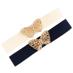 Fashion Butterfly Elastic Waistband Elegant Cummerbund Women Dress Buckle Belt Strap Waist