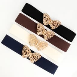 Fashion Butterfly Elastic Waistband Elegant Cummerbund Women Dress Buckle Belt Strap Waist