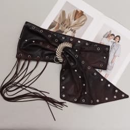 DEAT Fashion Retro Tassels Waistband For Women Trendy Metal Buckle Waist Seal Female New Arrival 11A02111