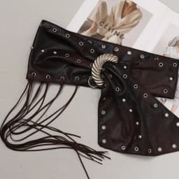 DEAT Fashion Retro Tassels Waistband For Women Trendy Metal Buckle Waist Seal Female New Arrival 11A02111