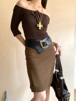 Rivet Belt With Button Head Decoration Waistband With Skirt Vintage Elastic Wide Leather Belt Versatile And Simple Corset