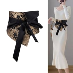 Vintage Opulent Jacquard Brocade Belt Women Oversized Bow-Tie Wide Cinch - Chic Belt for Pants Dress Layering Luxury Essential