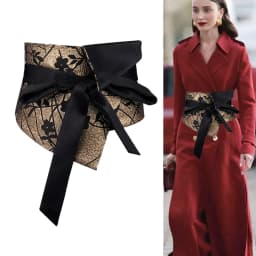 Vintage Opulent Jacquard Brocade Belt Women Oversized Bow-Tie Wide Cinch - Chic Belt for Pants Dress Layering Luxury Essential