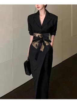 Vintage Opulent Jacquard Brocade Belt Women Oversized Bow-Tie Wide Cinch - Chic Belt for Pants Dress Layering Luxury Essential