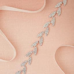 JLZXSY Handmade Leaf Thin Alloy Bridal Belt Rhinestone Wedding Dress Sashes for Bride Bridesmaid (Silver,Rose Gold,Gold)