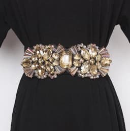 Women's Fashion Blingbling Rhinestone Beaded Cummerbunds Female Dress Corsets Waistband Belts Decoration Wide Belt R2506