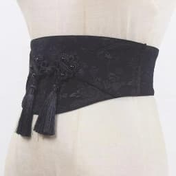 Women's Fashion Vintage Black Elastic Tassel Cummerbunds Female Dress Corsets Waistband Belts Decoration Wide Belt R2472