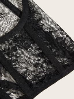 Women Floral Lace Corset Belt Adjustable Tie Back Decorative Bustier Lace Up Underbust Wide Belt Sexy Bandage Tops