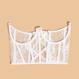 Women Floral Lace Corset Belt Adjustable Tie Back Decorative Bustier Lace Up Underbust Wide Belt Sexy Bandage Tops