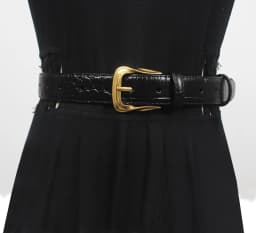 Women's Runway Fashion Genuine Leather Cummerbunds Female Dress Corsets Waistband Belts Decoration Narrow Belt R2119
