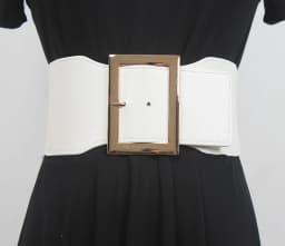 Women's Runway Fashion PU Leather Elastic Cummerbunds Female Dress Corsets Waistband Belts Decoration Wide Belt R044