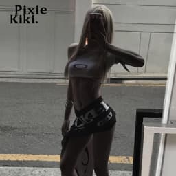 PixieKiki Letter Print Black Belts for Woman Harajuku Streetwear Y2k Scene 2000s Emo Accessory for Clothes P94-BB15