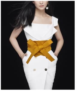 Women's Runway Fashion Big Bow Cummerbunds Female Dress Corsets Waistband Belts Decoration Wide Belt R1587