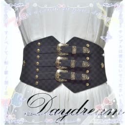 Japanese Harajuku Gothic Punk Wide Waistband Hardcore Girl Retro Pattern Versatile Studded Lacing