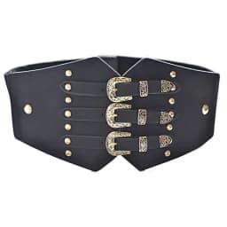Japanese Harajuku Gothic Punk Wide Waistband Hardcore Girl Retro Pattern Versatile Studded Lacing