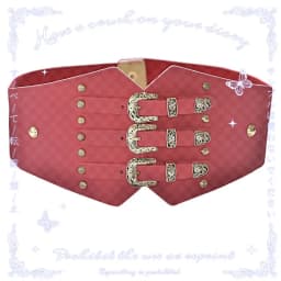 Japanese Harajuku Gothic Punk Wide Waistband Hardcore Girl Retro Pattern Versatile Studded Lacing