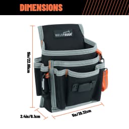 Electrician's Small Tool Pouch for Tool Belt Tool Pouch Tool Holster with Multiple Pockets, Construction Pouch Tool Organizer